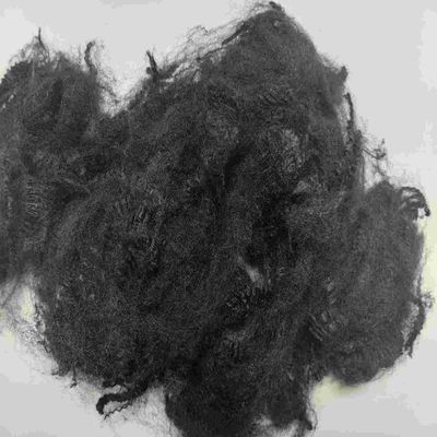 شراء ألياف البوليستر المقاومة للنار 51 ملم الأسود الألياف القصيرة الصديقة للبيئة التصنيع عبر الإنترنت