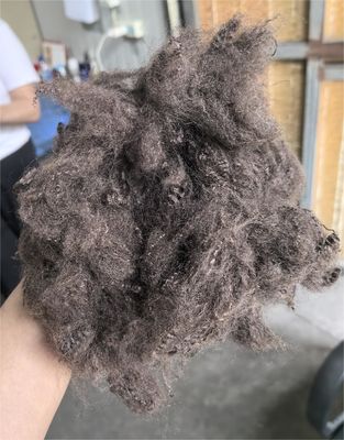 سعر جيد ألياف البوليستر المعاد تدويرها 6D 64mm القهوة الداكنة بني الانترنت