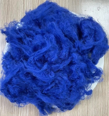 سعر جيد ألياف البوليستر المعاد تدويرها الأساسية 1.5D 38mm أزرق ياقوتي درجة A الانترنت