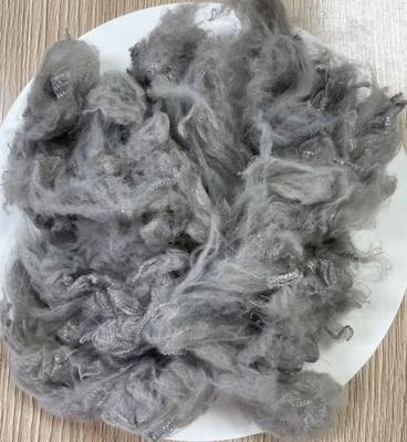 سعر جيد ألياف البوليستر الأساسية المعاد تدويرها 1.5D 38mm رمادي فاتح حماية من الأشعة فوق البنفسجية الانترنت