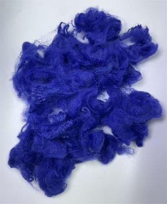 سعر جيد Recycled Polyester Staple Fiber with 0.2% Oil Content and 0.7-15dtex Fineness in Sapphire Blue الانترنت