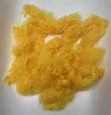 سعر جيد Golden Yellow Highly Durable UV Protection Recycled Polyester Staple Fiber 2.5D 51mm for Versatile Applications الانترنت